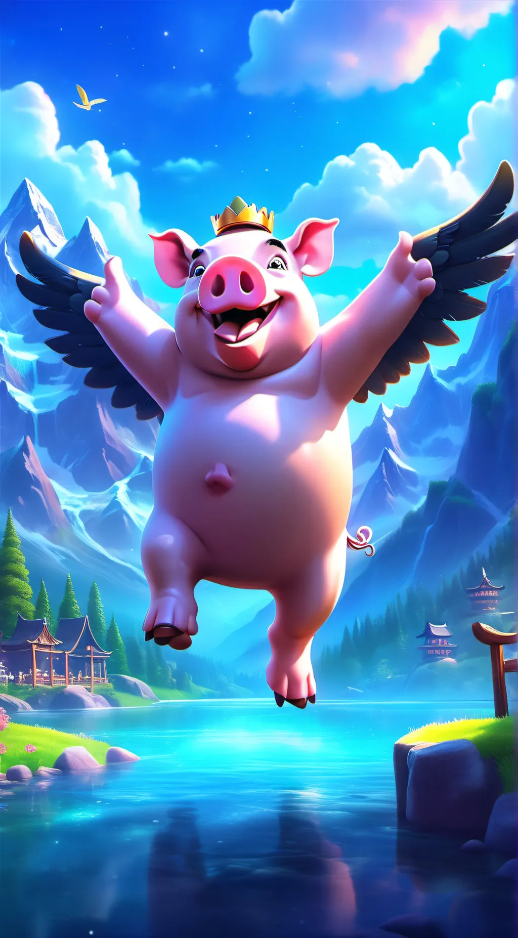 ai character: Piggys adventure background