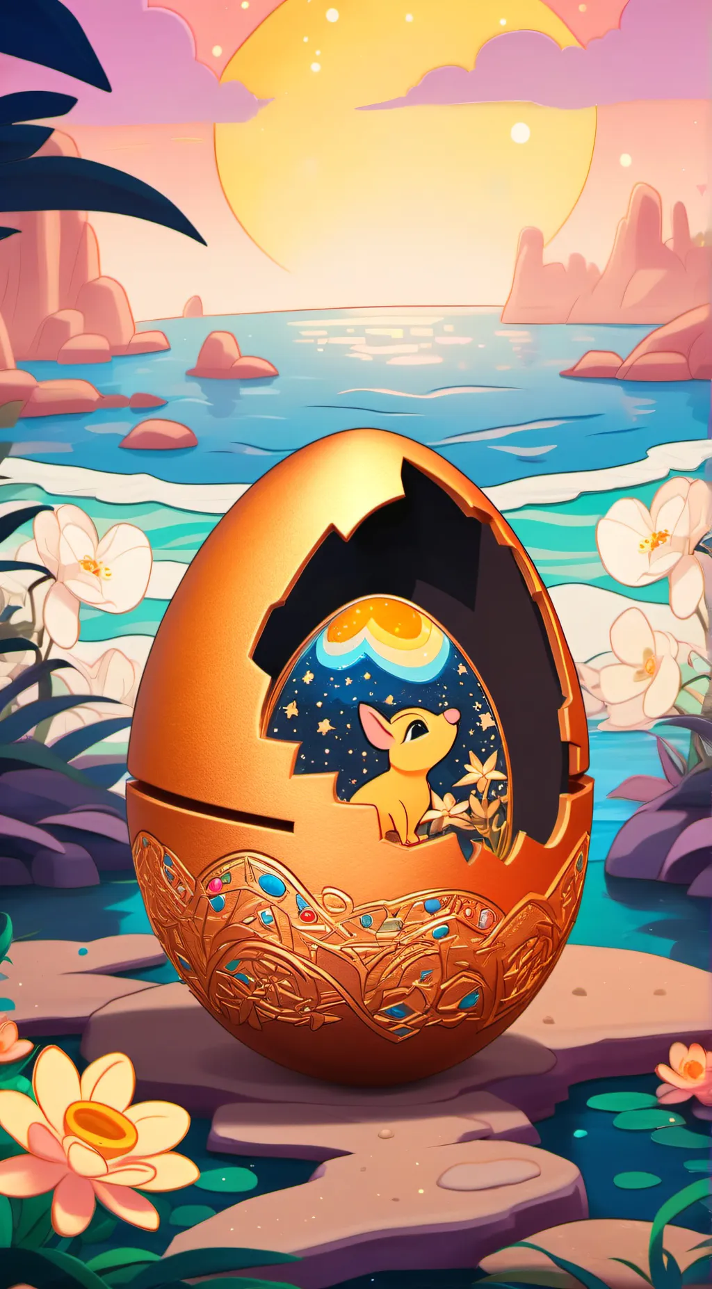 ai character: Deer Easter background