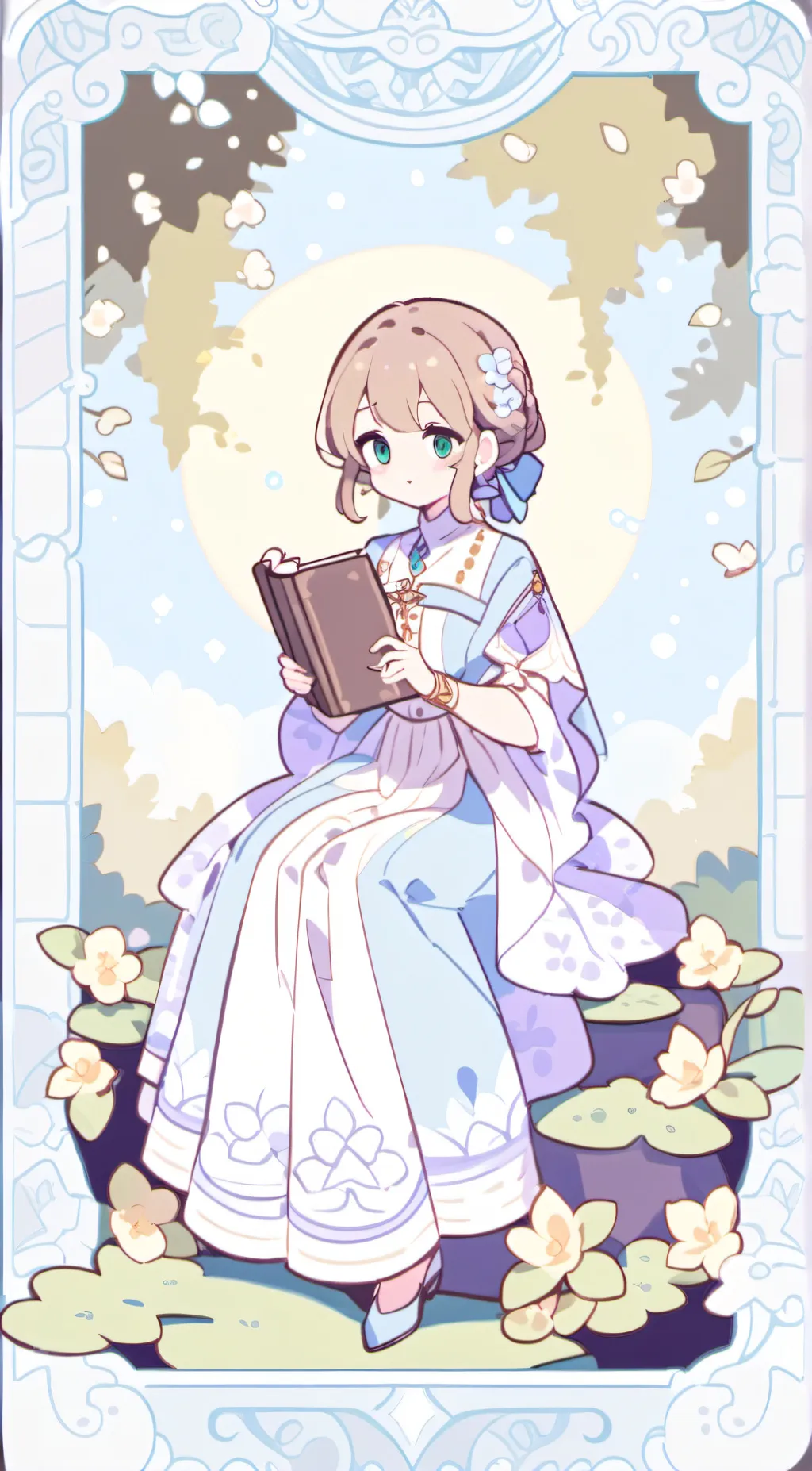 ai character: Violet background