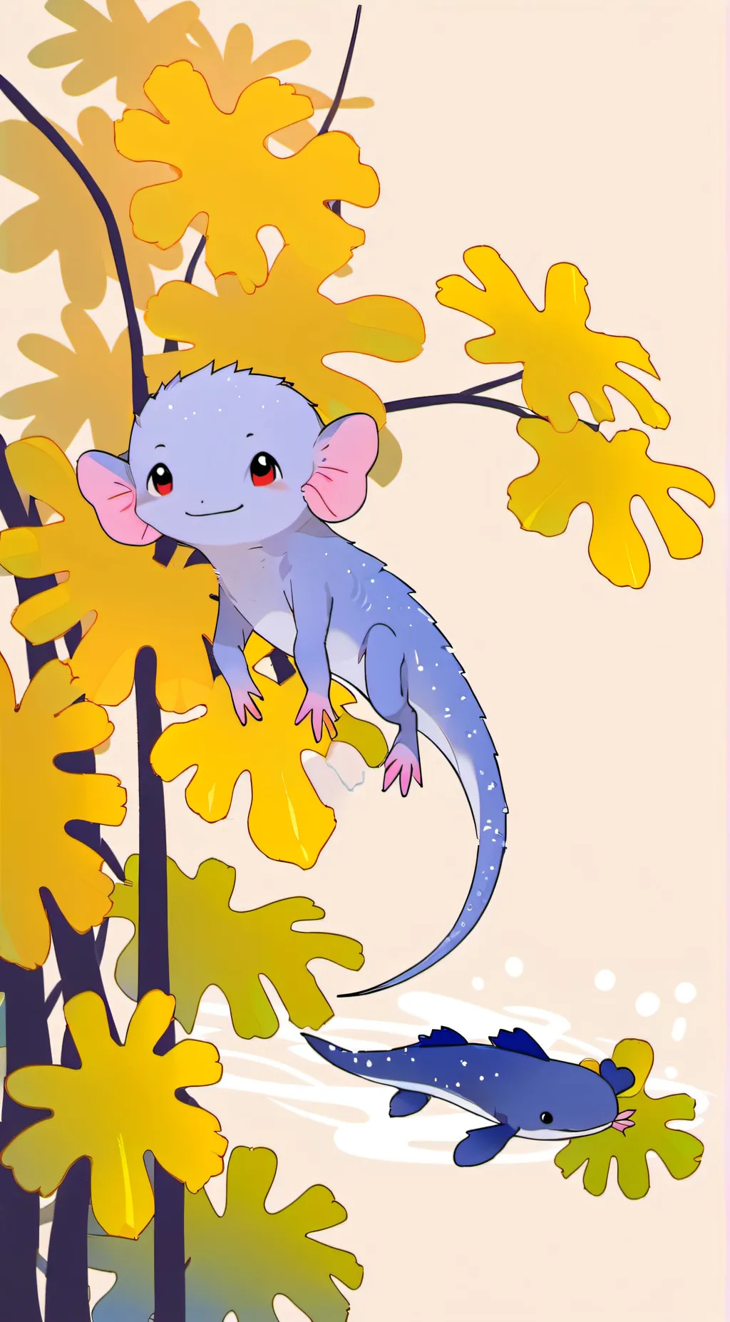 ai character: Tim the axolotl  background