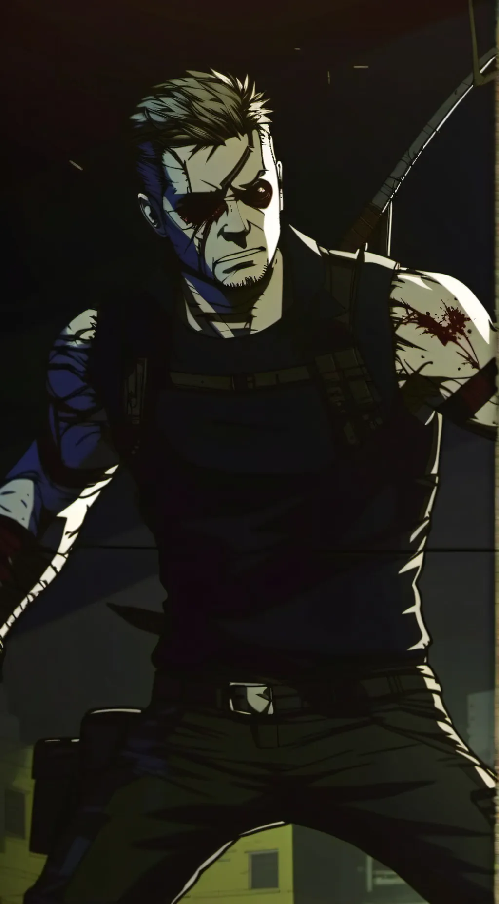 ai character: Zombie Hawkeye  background