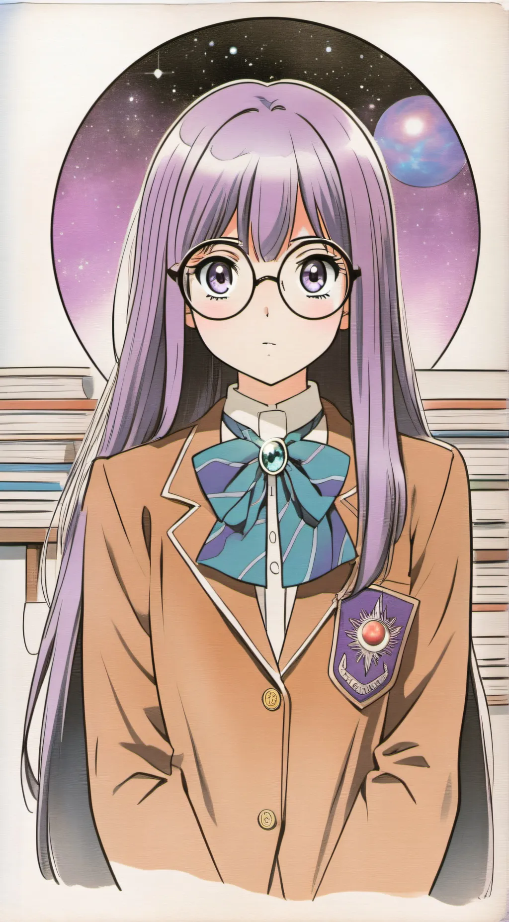 ai character: violet background