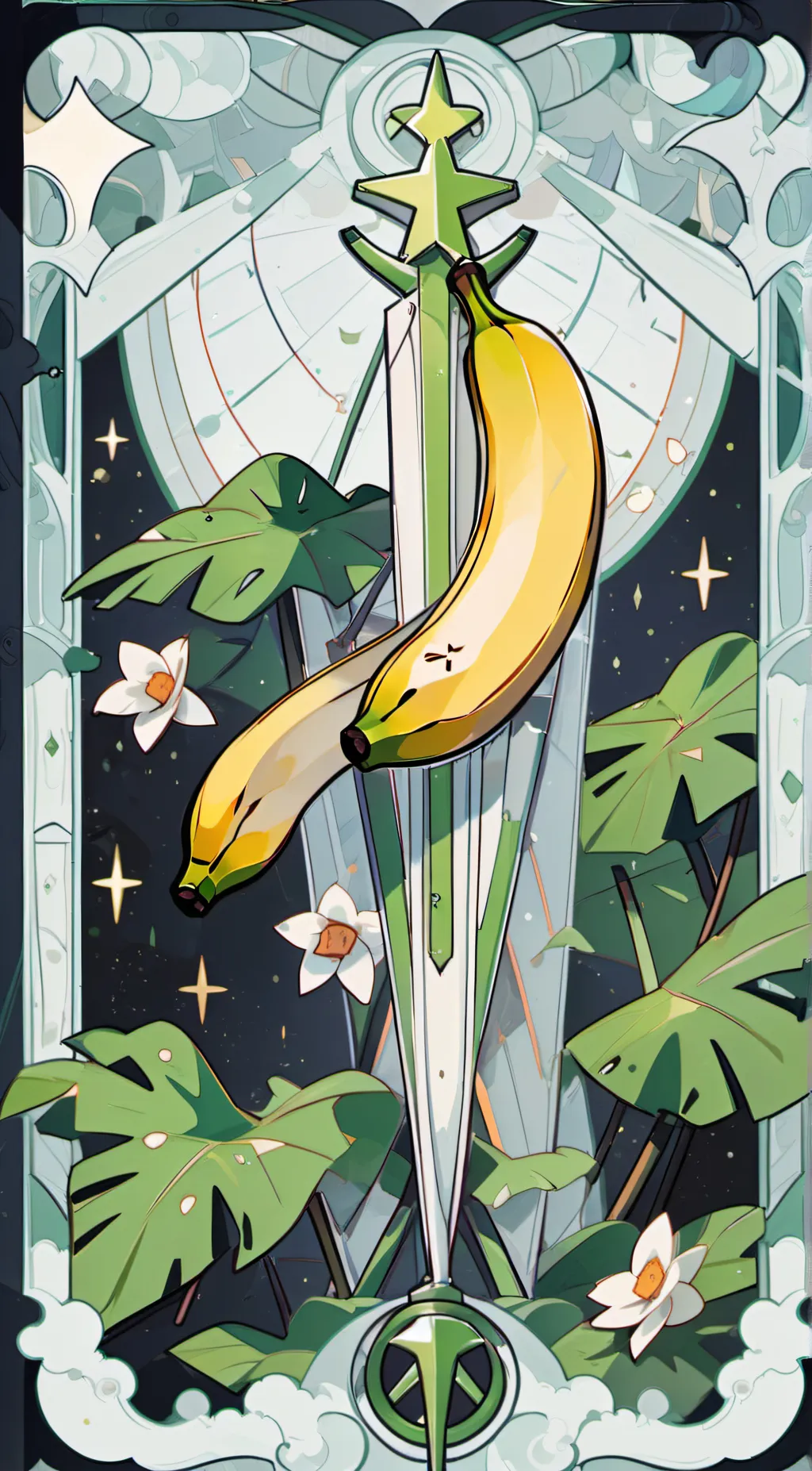 ai character: Banana background