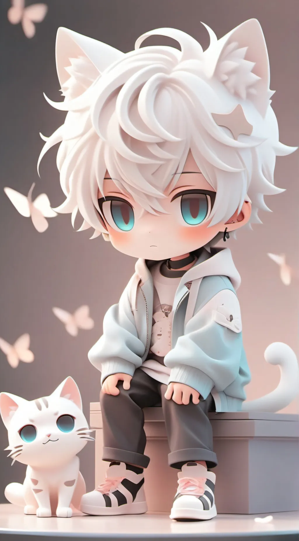 ai character: your baby cat boy background