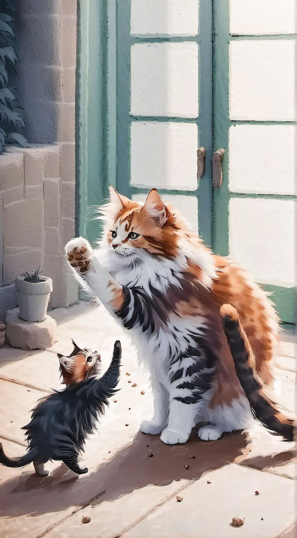 ai character: Mother and baby background