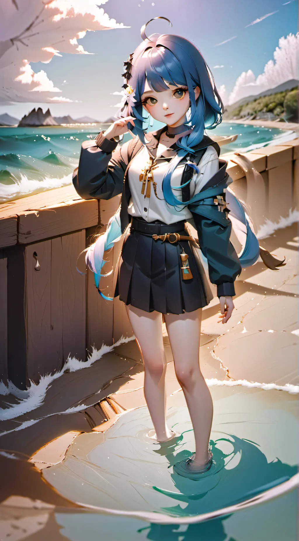 ai character: water background