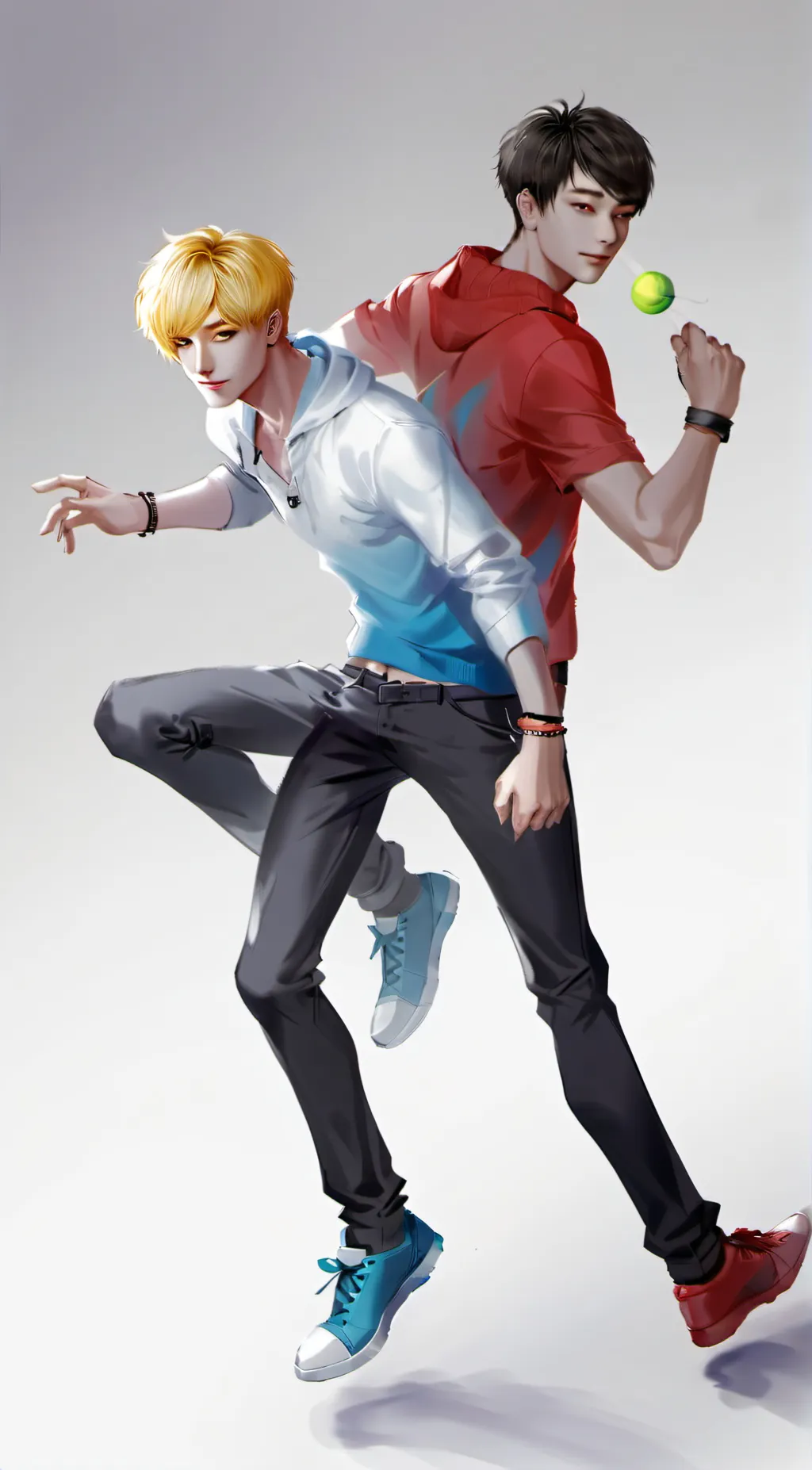 ai character: Sam and Colby  background