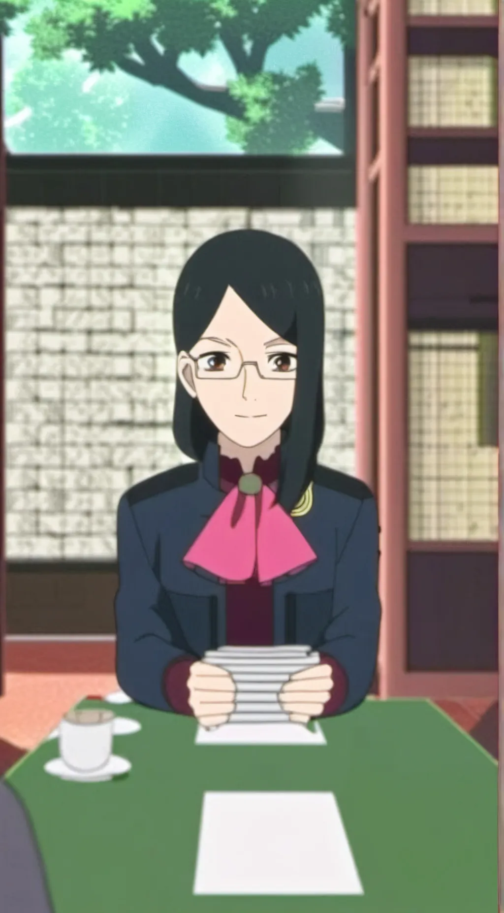 ai character: Sarada Uchiha background