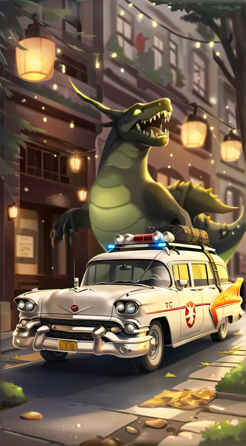 ai character: Ecto-1 background