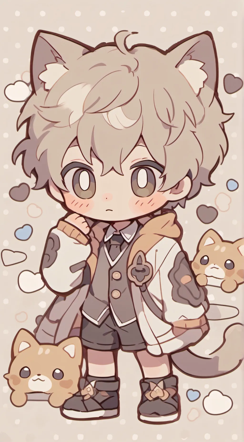 ai character: your cute ca boy background