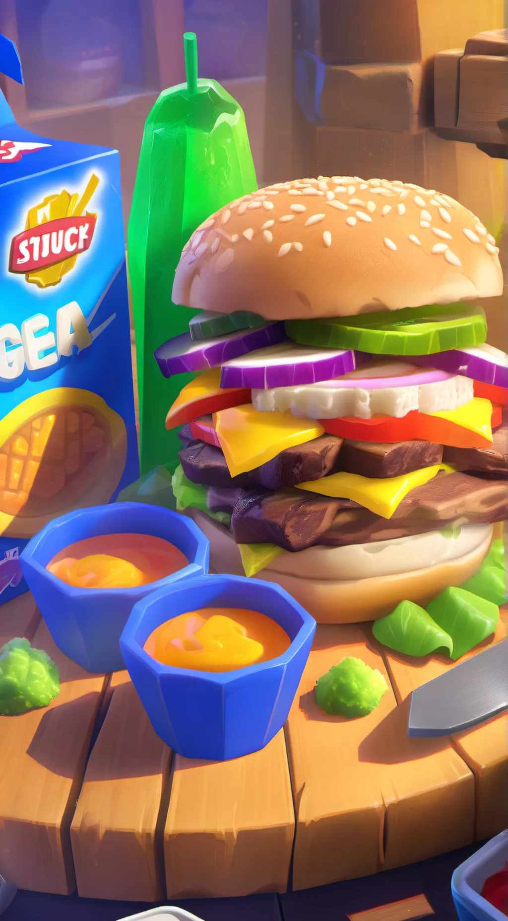 ai character: Food background