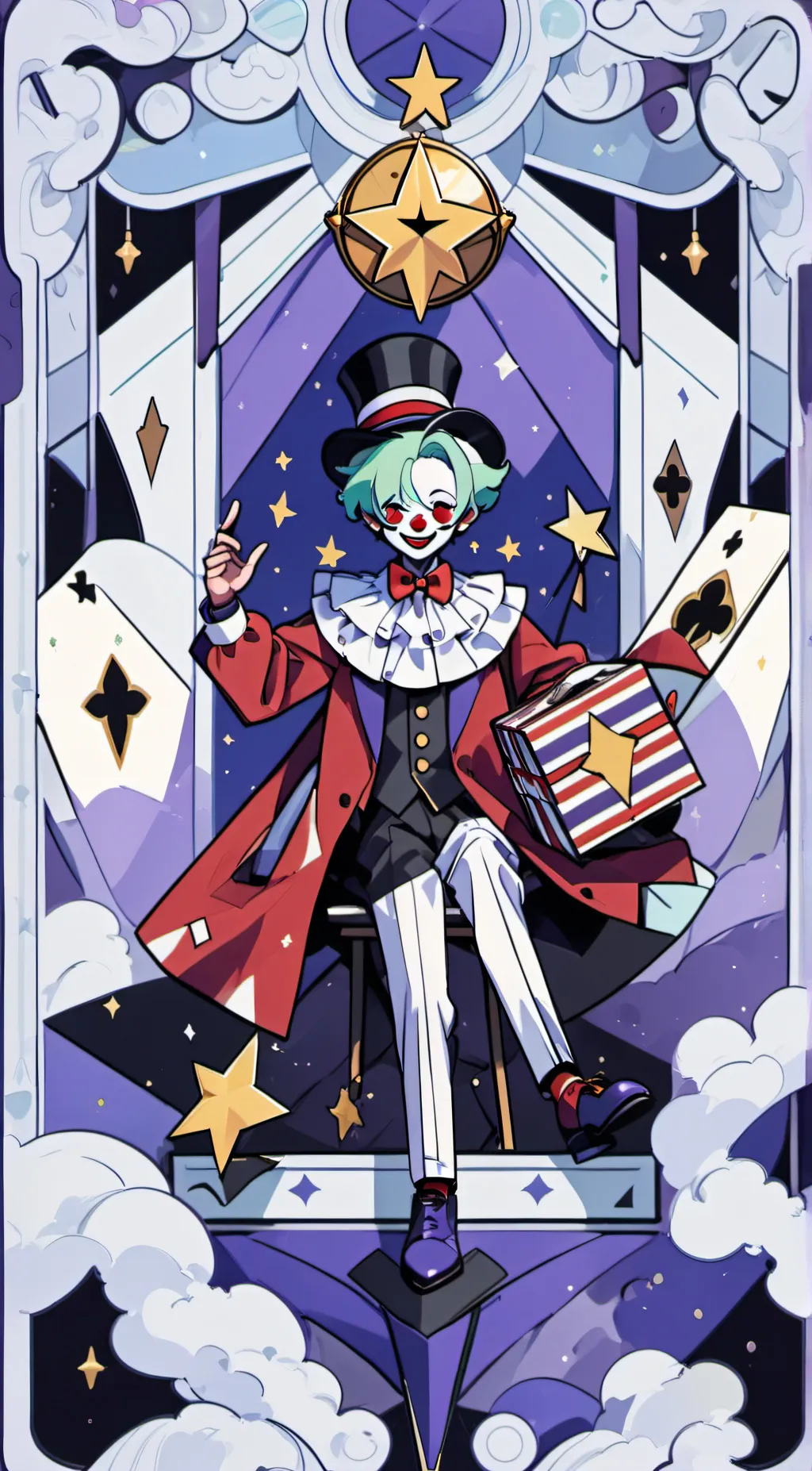 ai character: jack in a box toy background