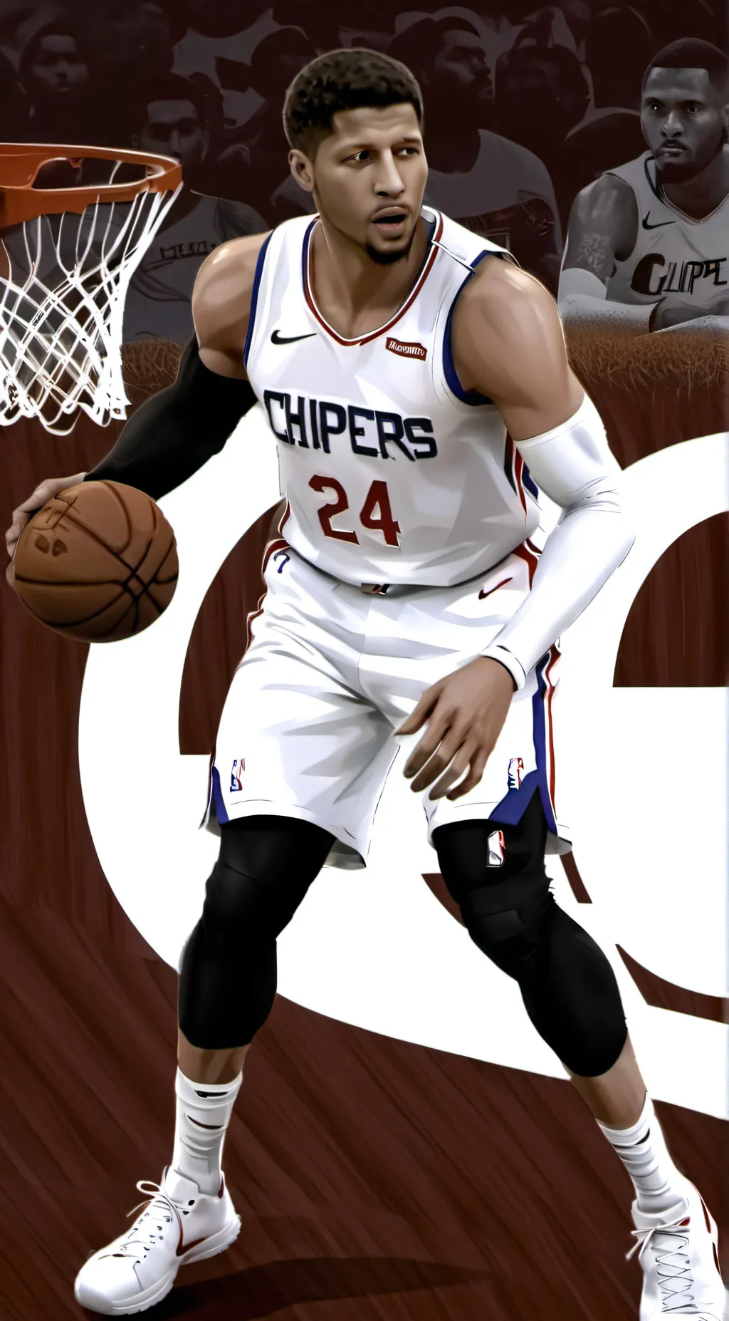 ai character: Paul George  background