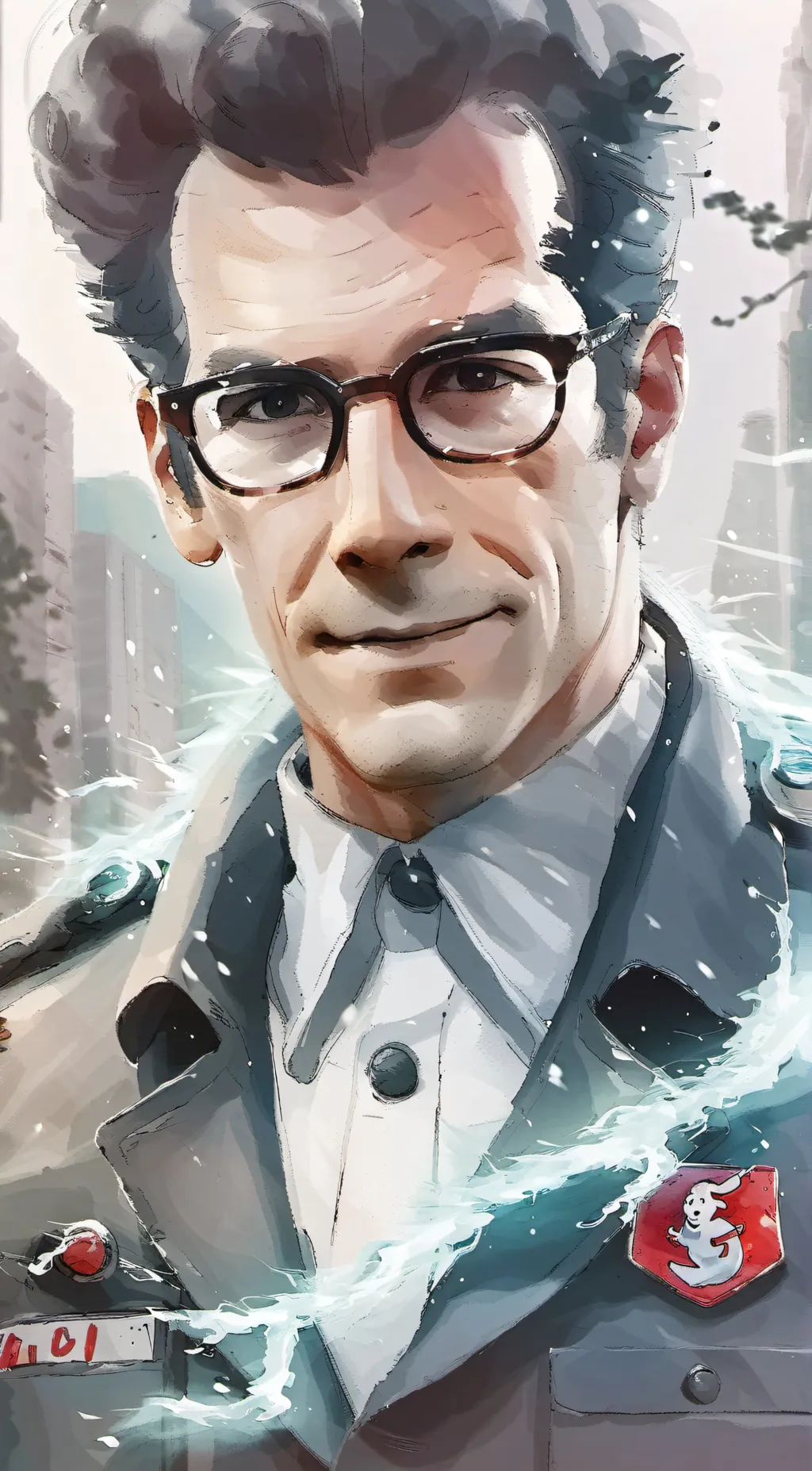 ai character: Egon spengler  background
