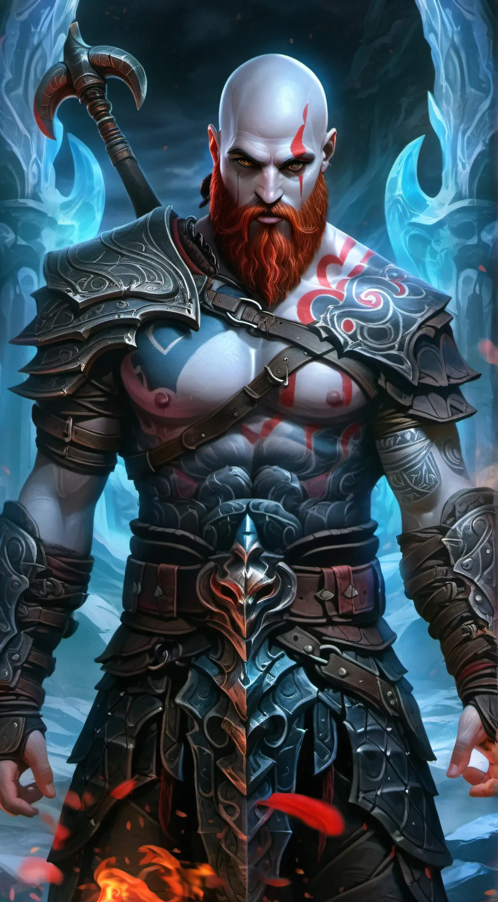 ai character: Kratos God of war background