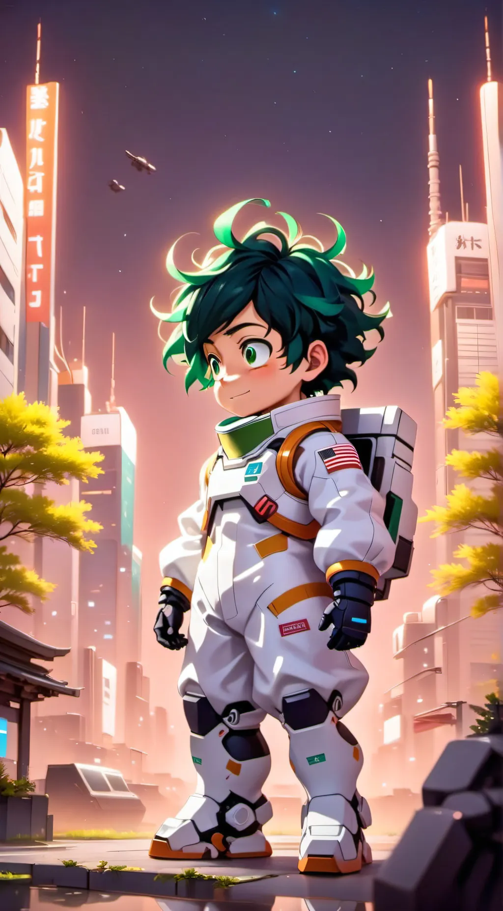 ai character: MHA x Among Us background