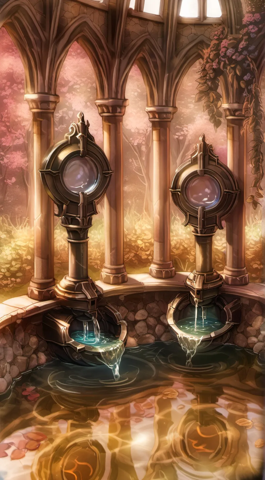 ai character: Haunted fountain background