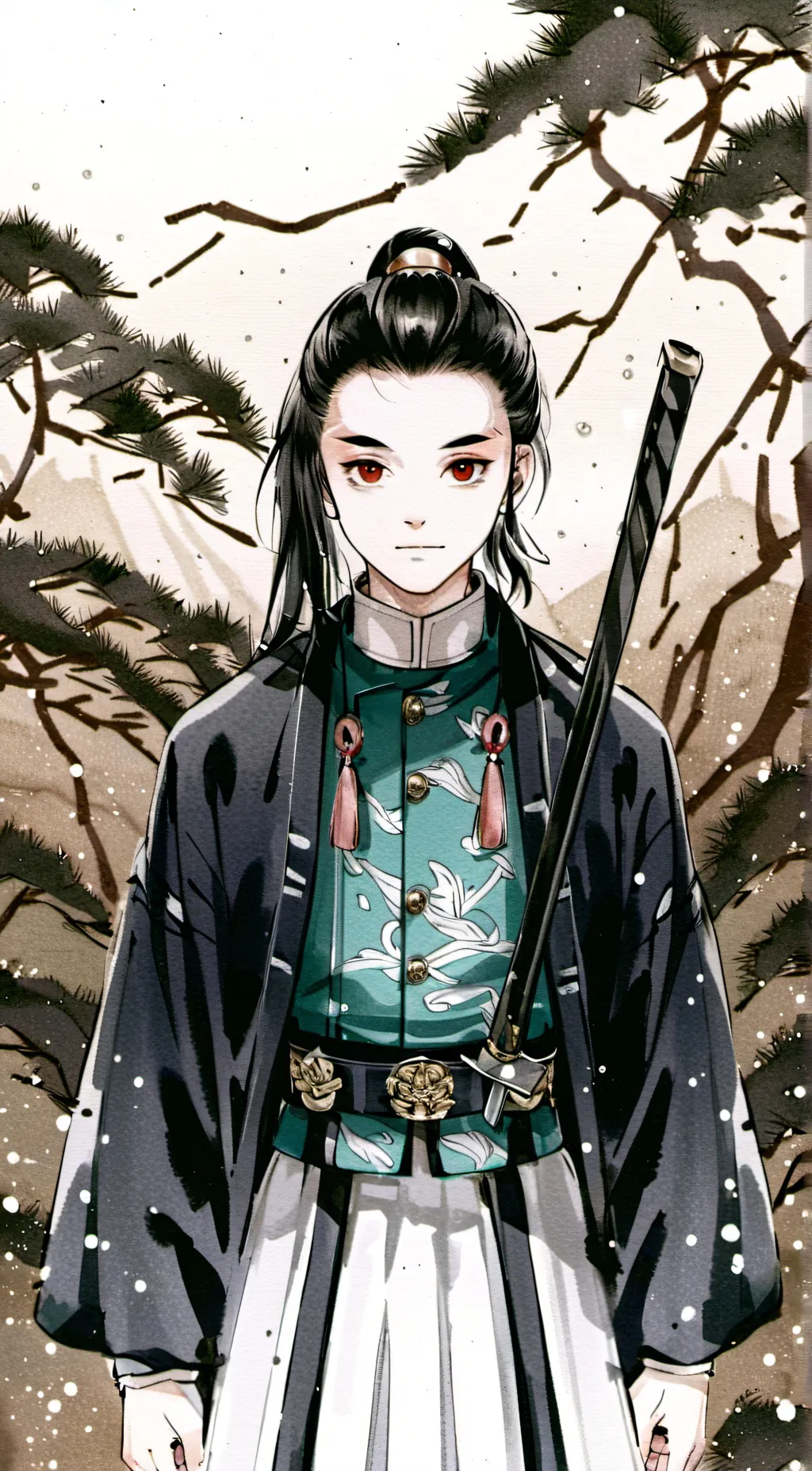 ai character: demon slayer  background