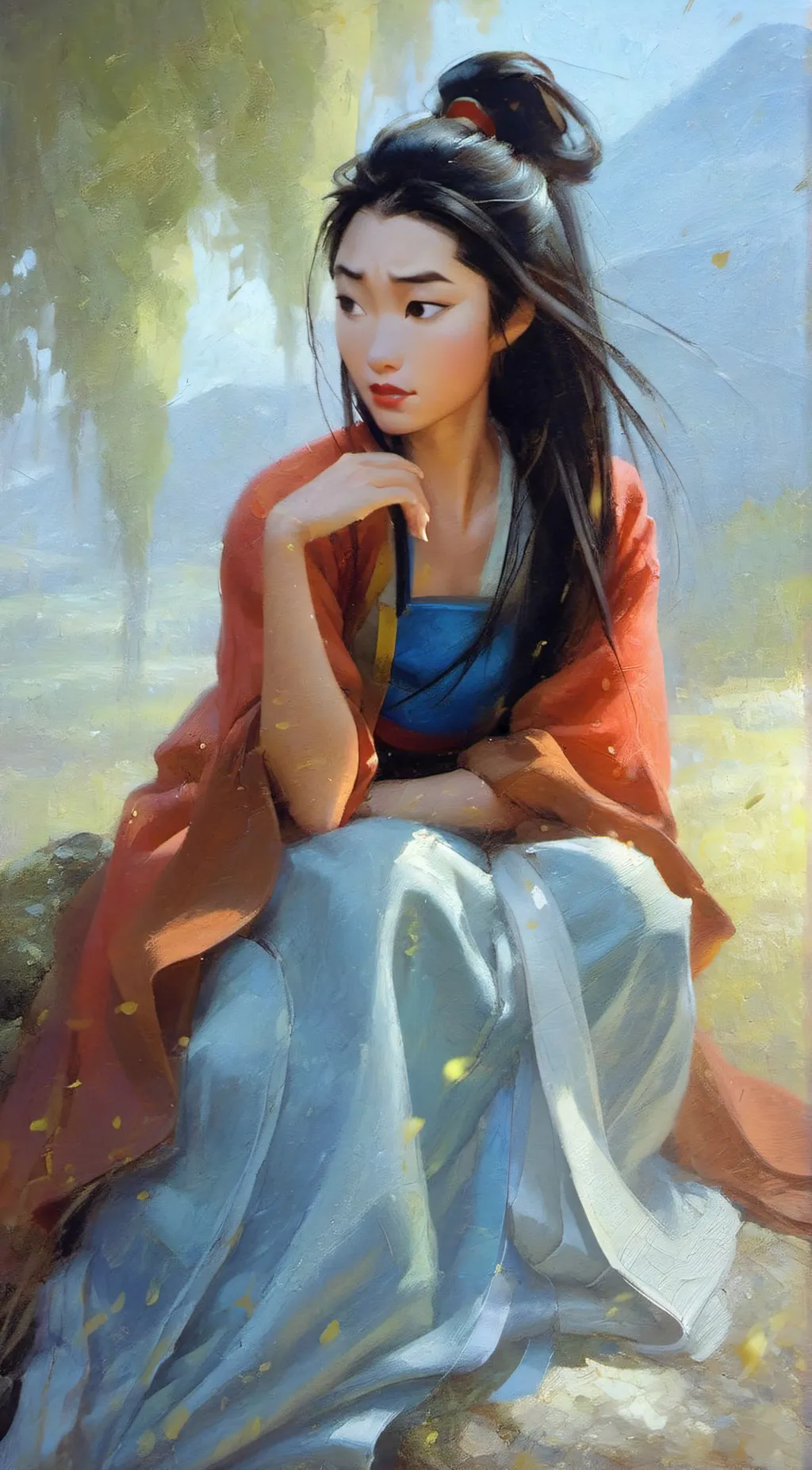 ai character: Mulan  background