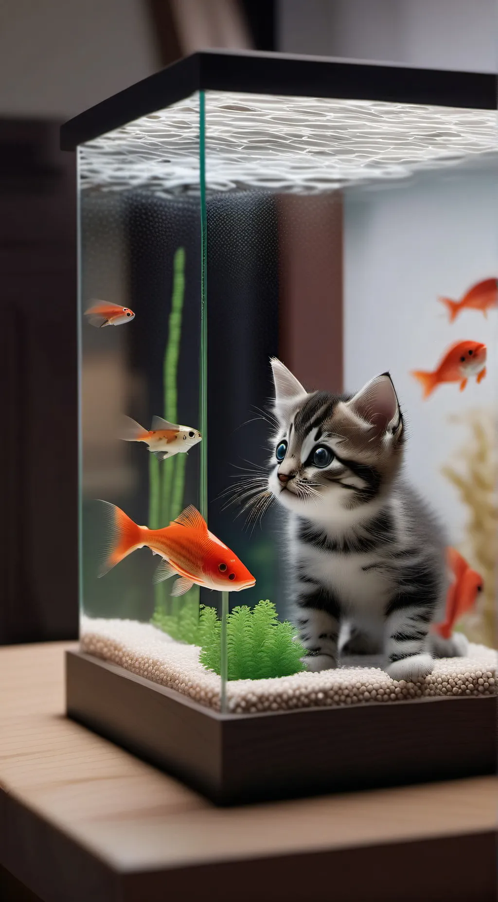 ai character: Fish kitten background
