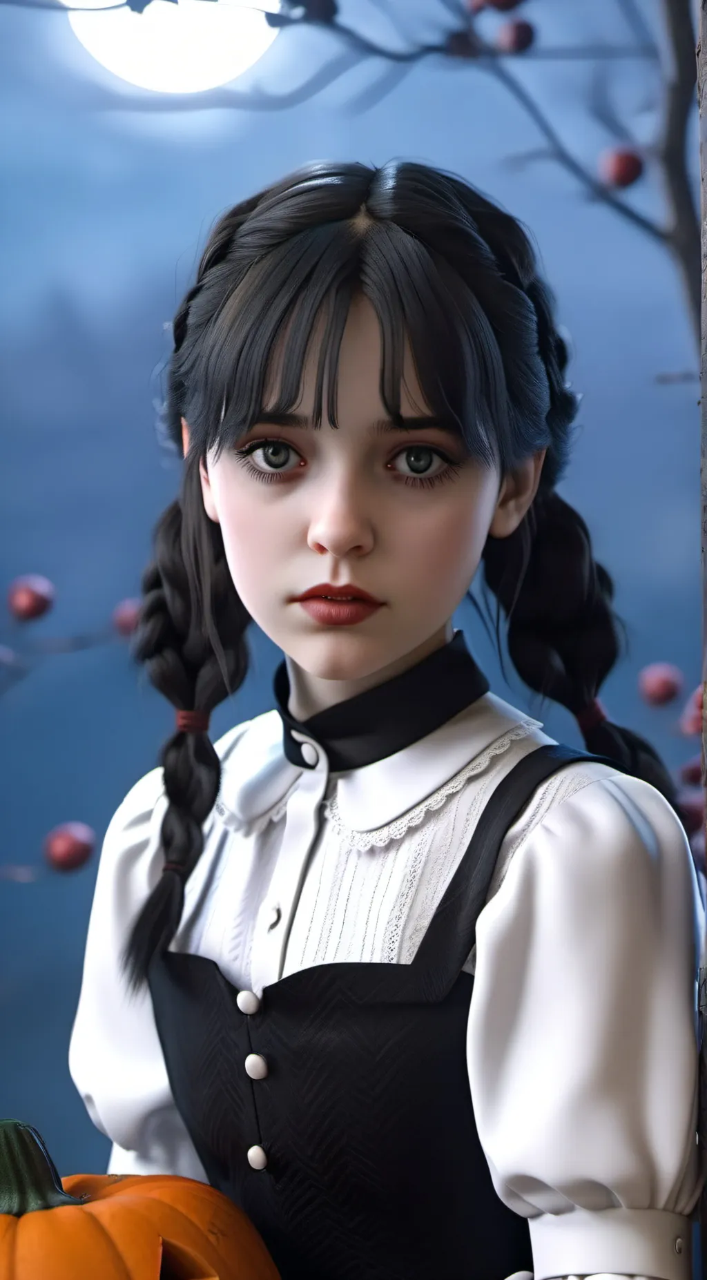 ai character: Wednesday Addams  background