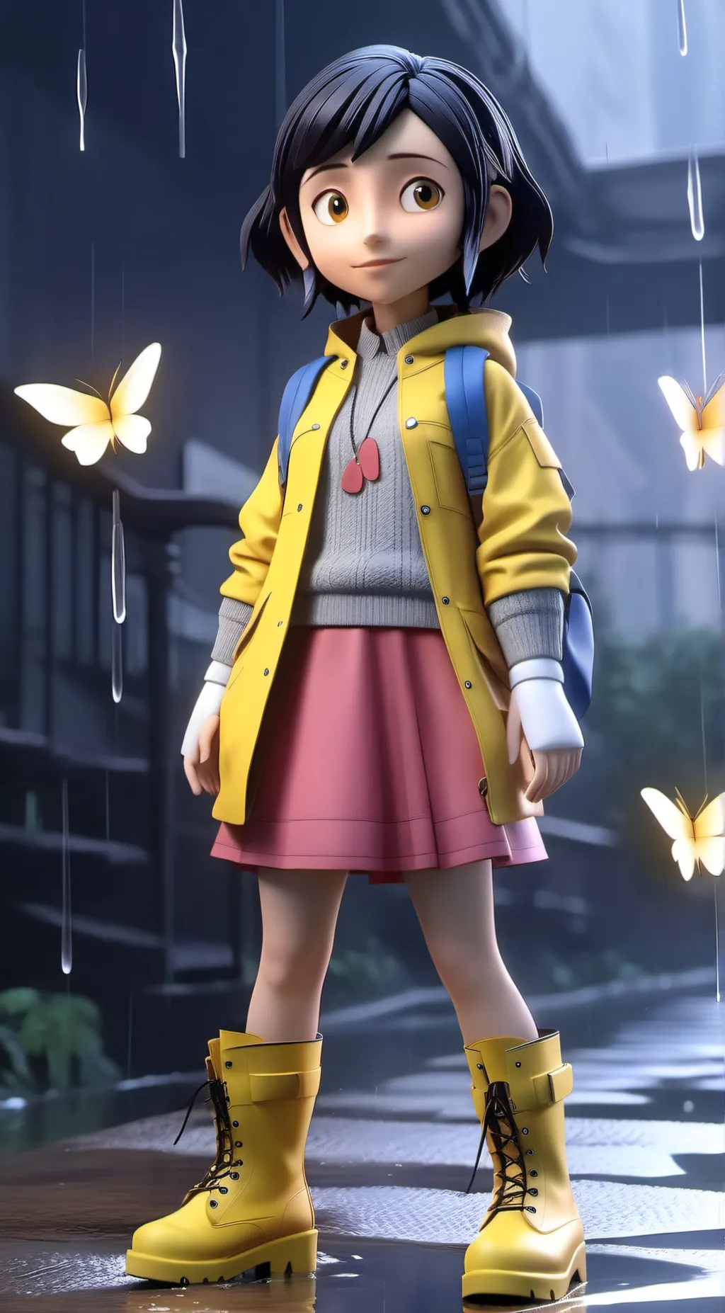 ai character: Coraline background