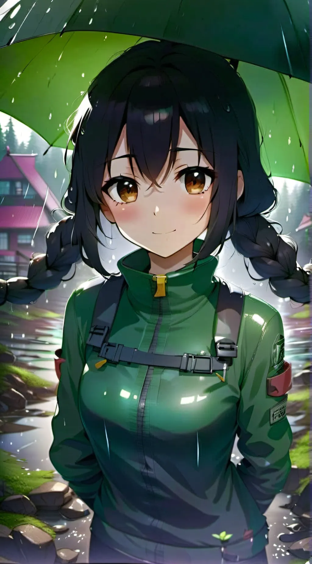 ai character: Tsuyu Asui background