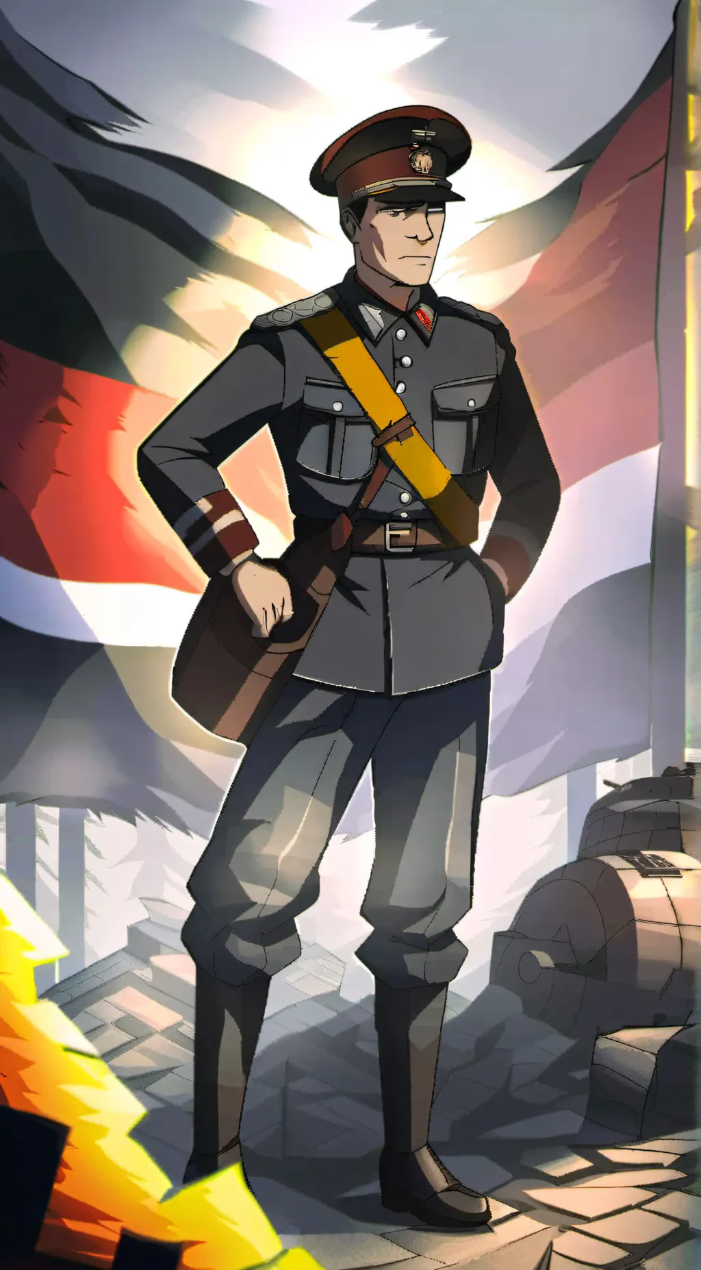 ai character: Germany ww2 background