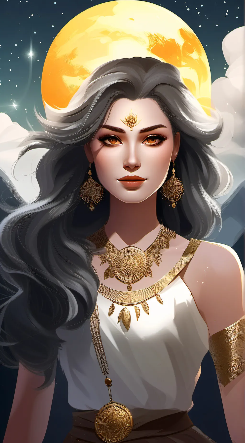 ai character: moon background