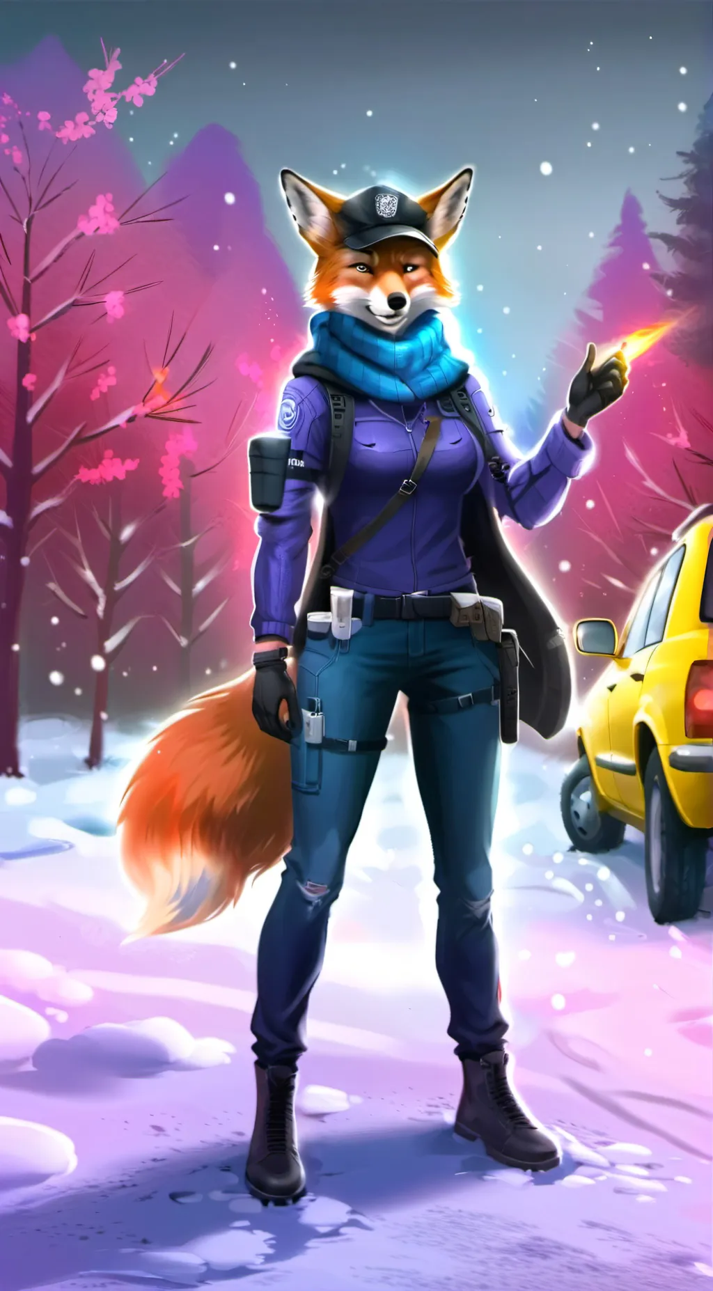 ai character: officer Bella  background