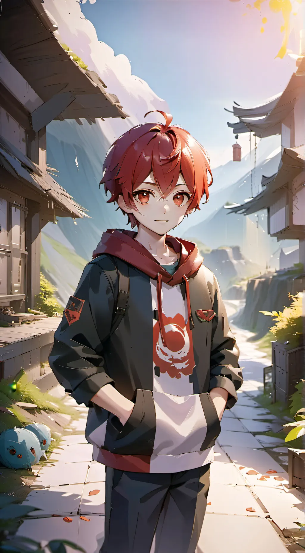 ai character: Red background