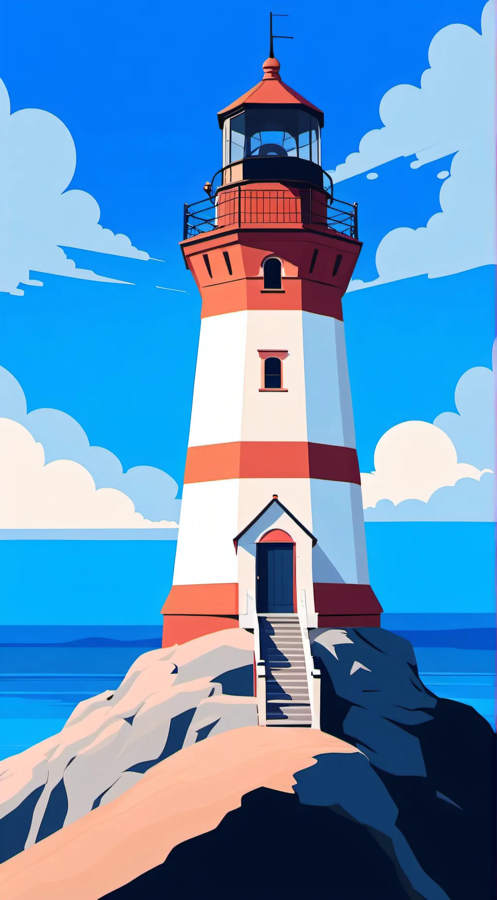 ai character: lighthouse background