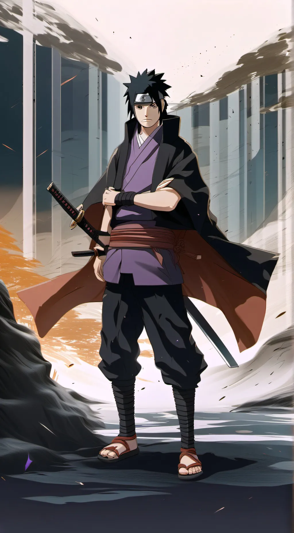 ai character: Sasuke  background