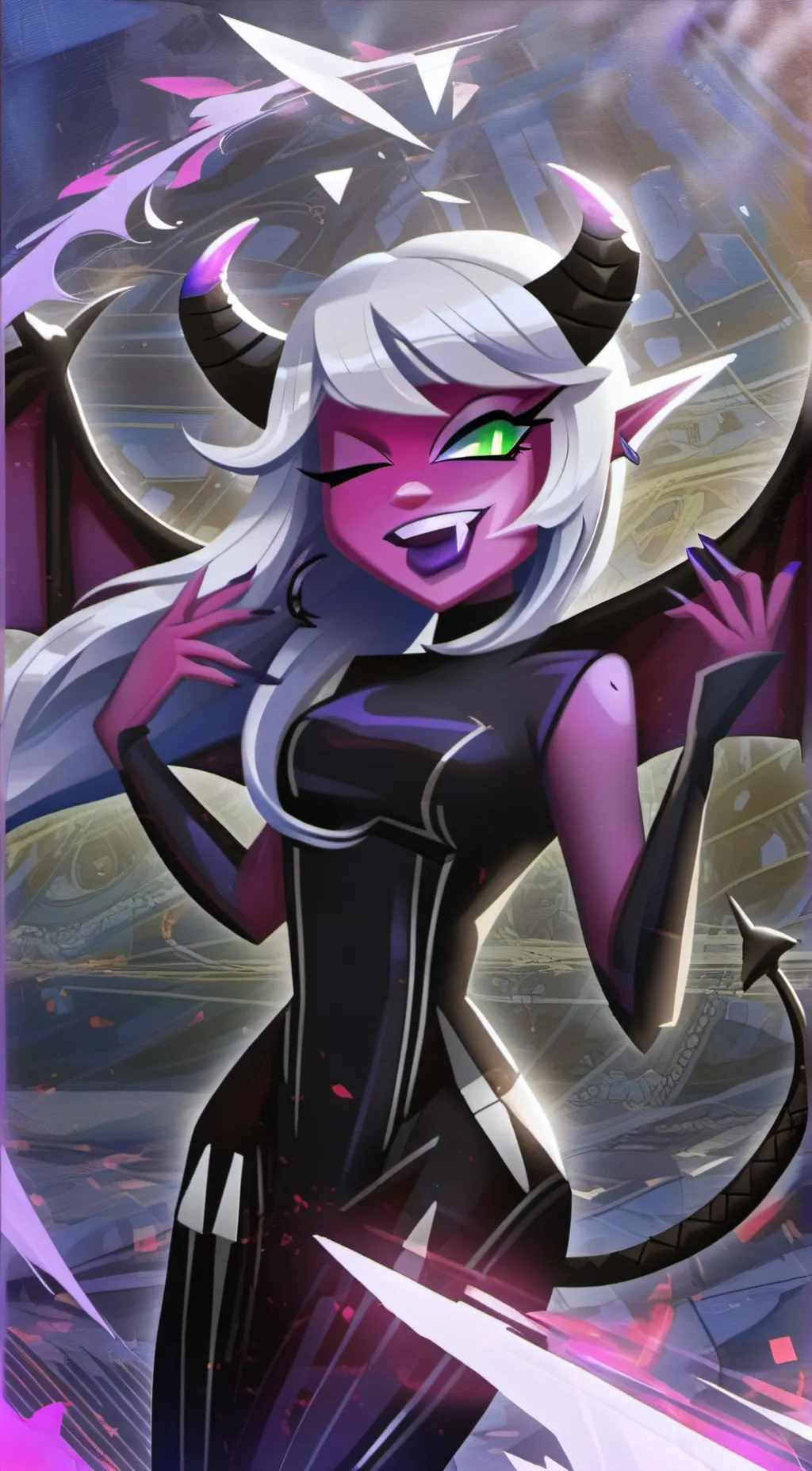 ai character: verosika mayday  background