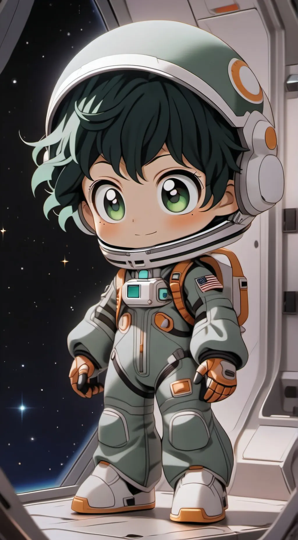 ai character: MHA x AmongUs background