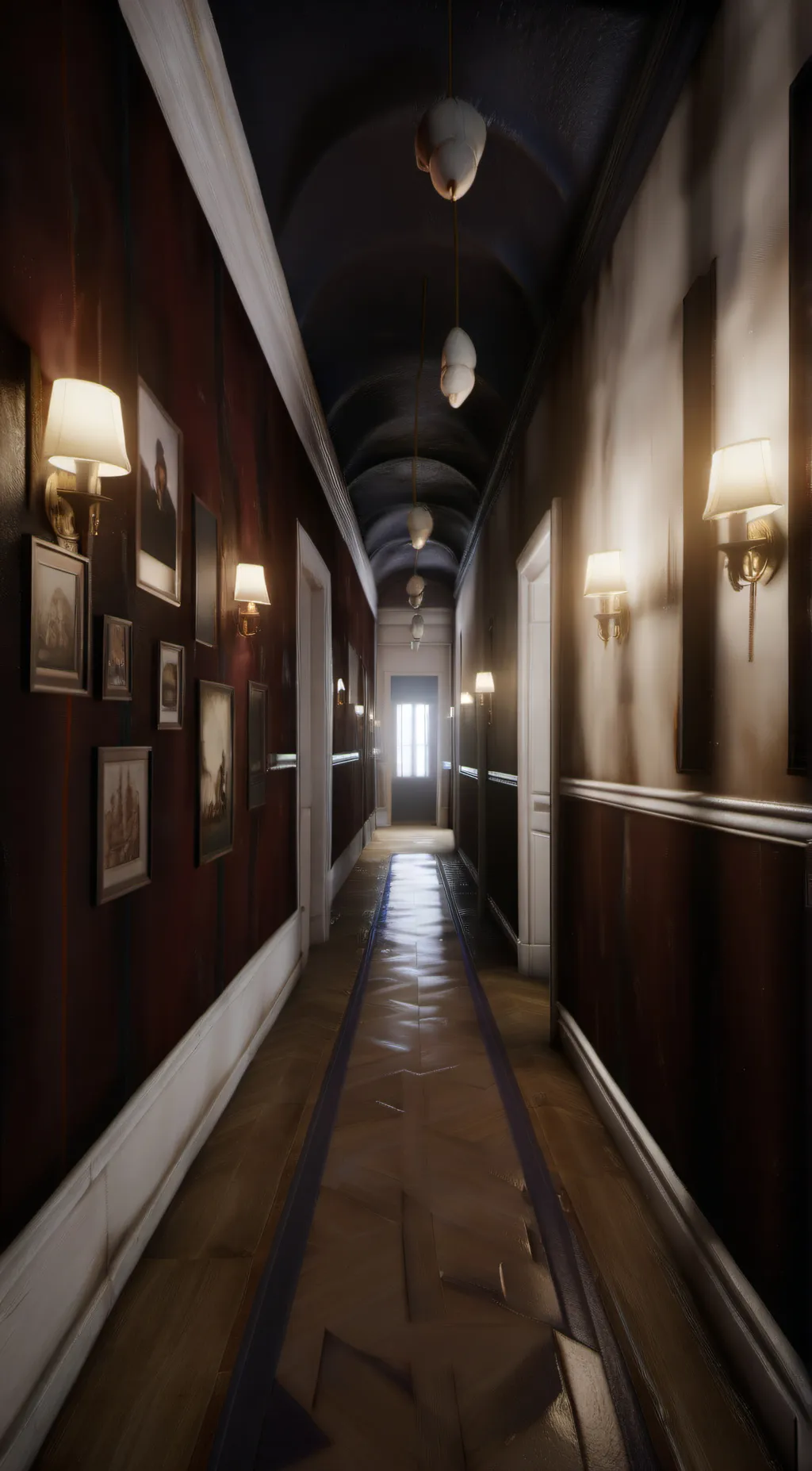 ai character: CREEPY CORRIDOR  background