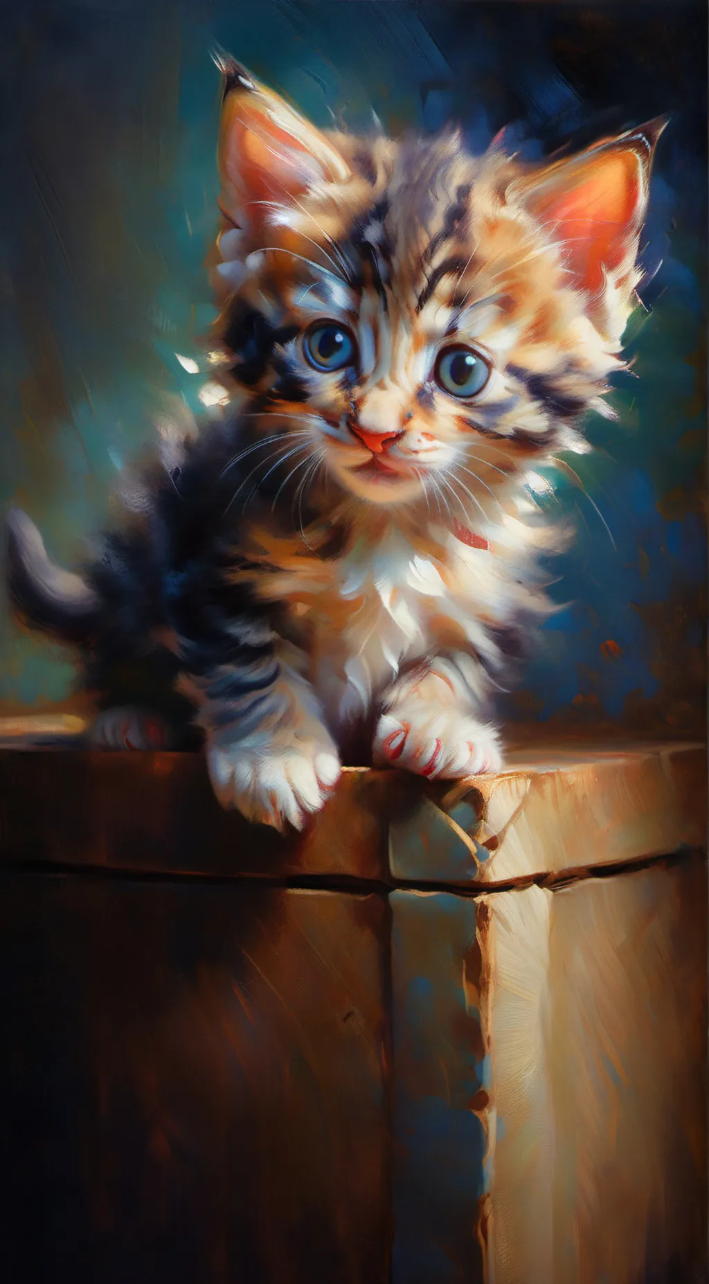 ai character: cat scared ofhight background
