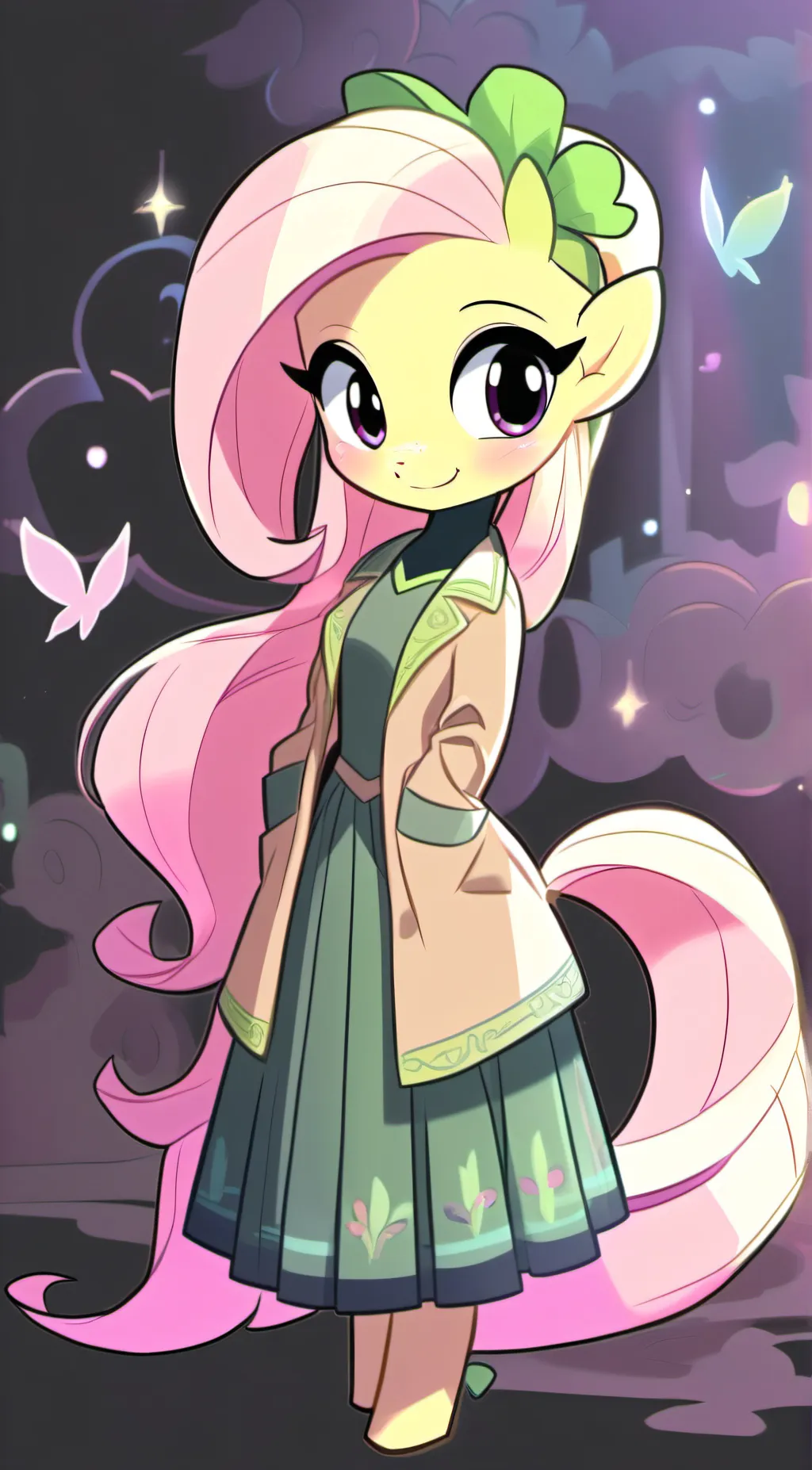 ai character: Fluttershy ☁ background