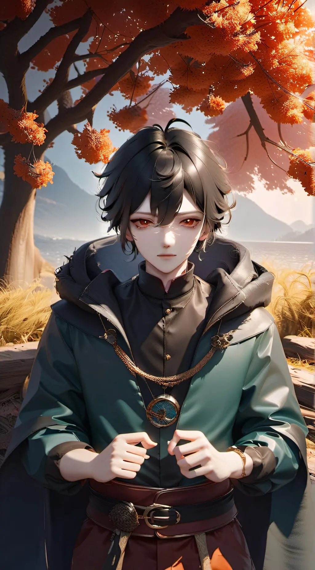 ai character: Autumn background