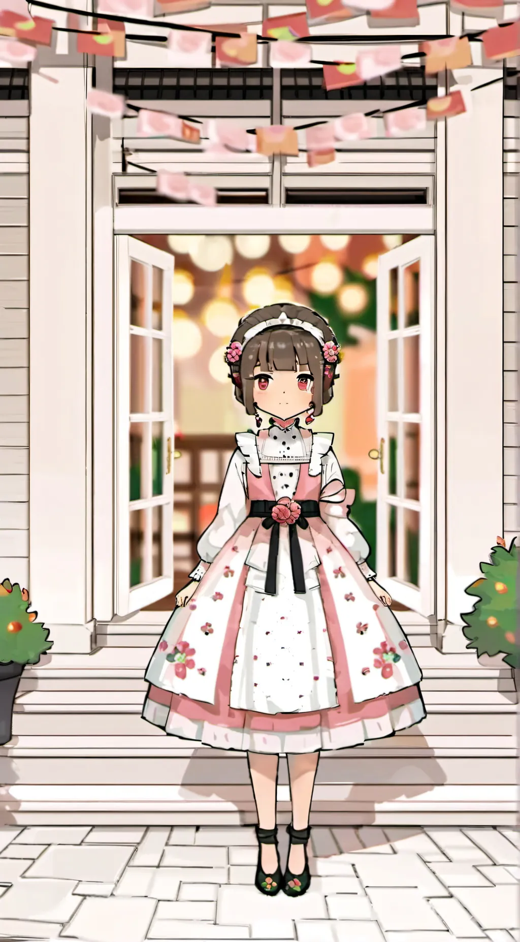 ai character: roses background
