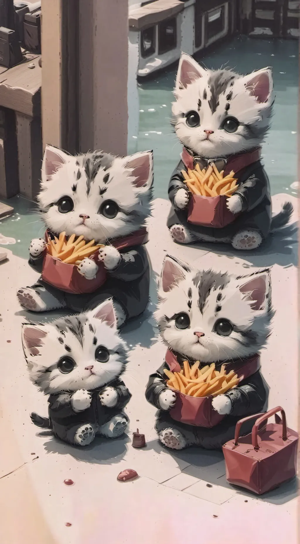 ai character: Kittens background