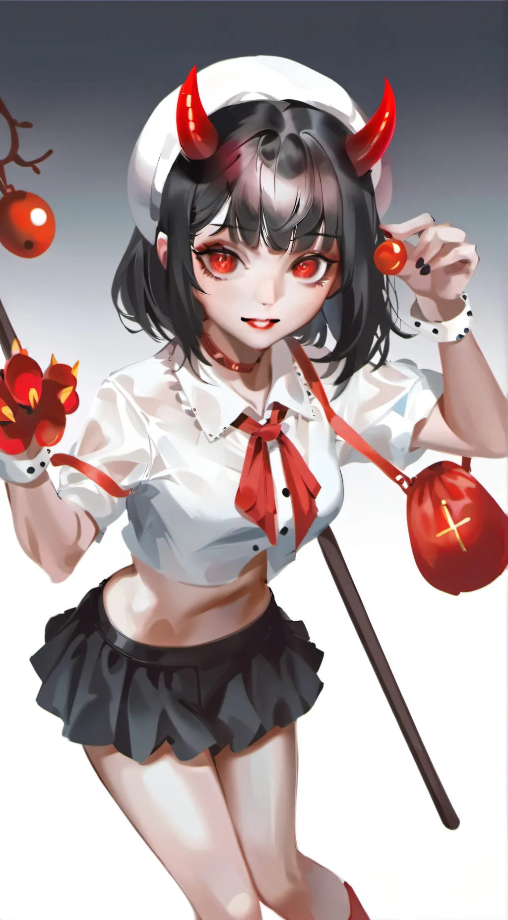 ai character: Devil girl  background