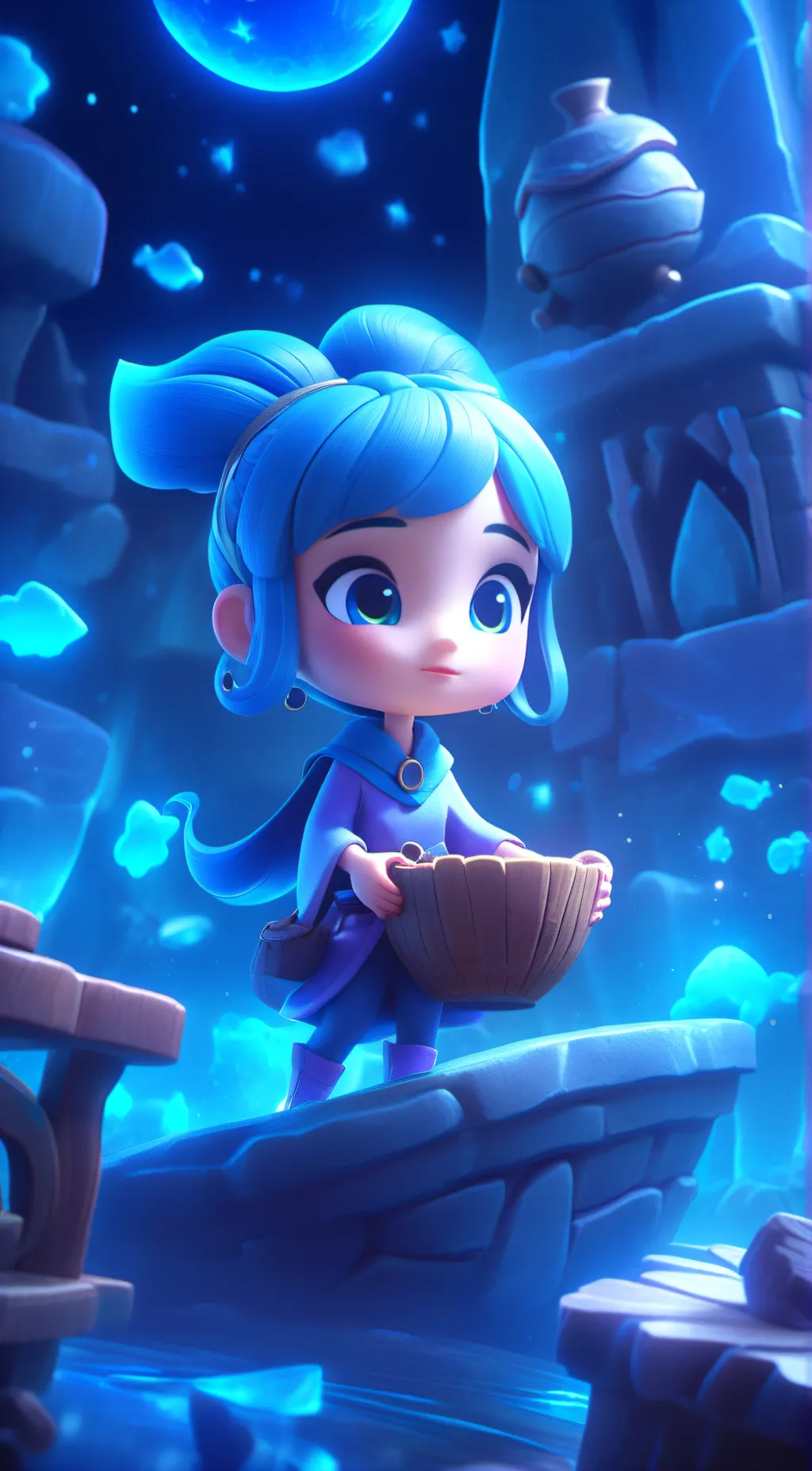 ai character: Star catcher background