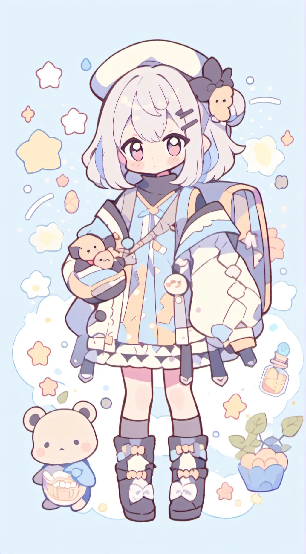 ai character: lovely  background