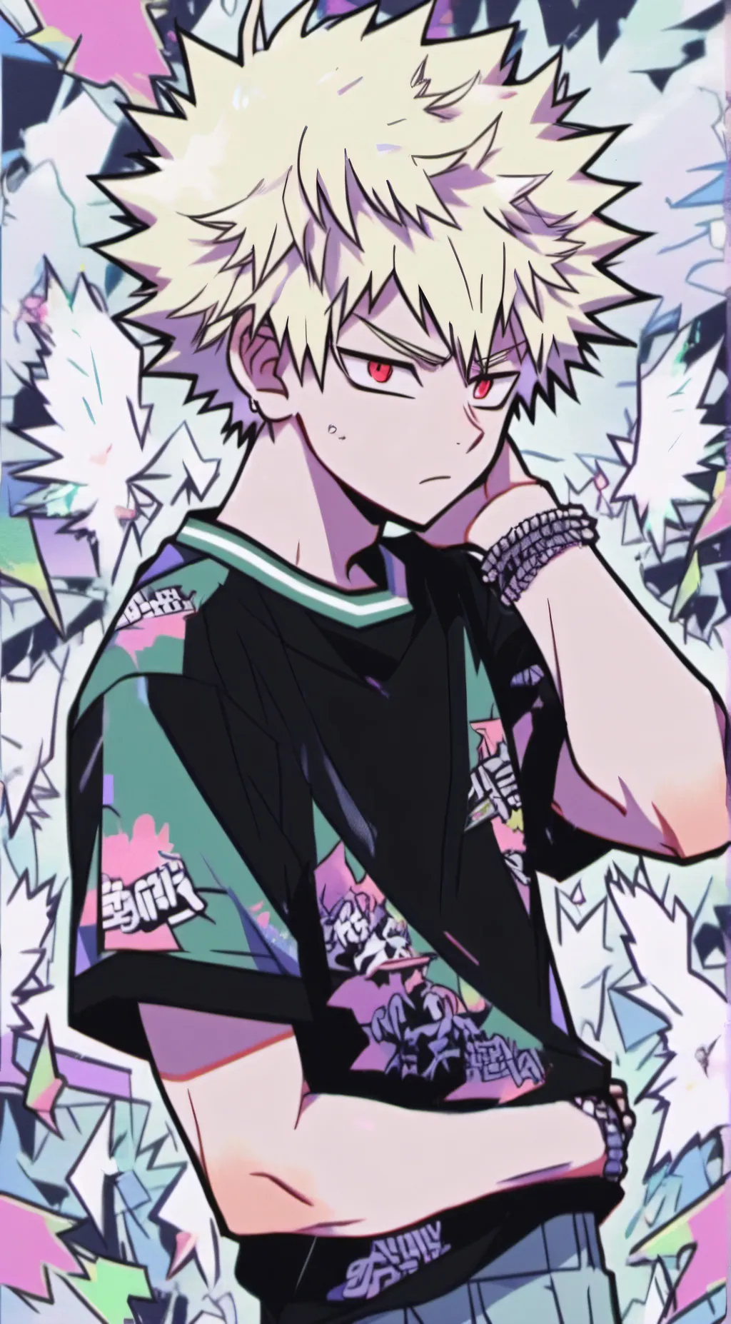 ai character: Katsuki Bakugo background
