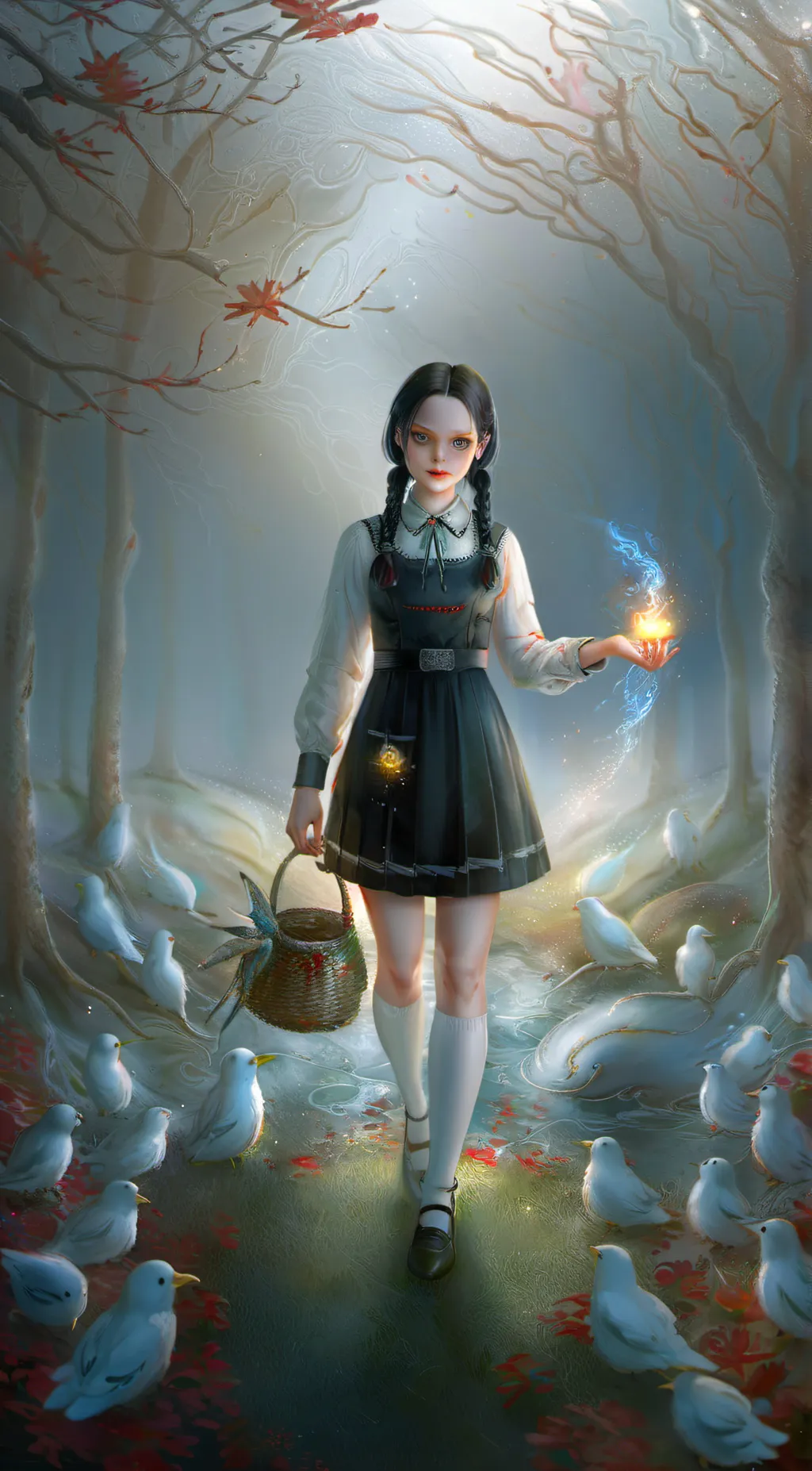 ai character: Wednesday Addams background