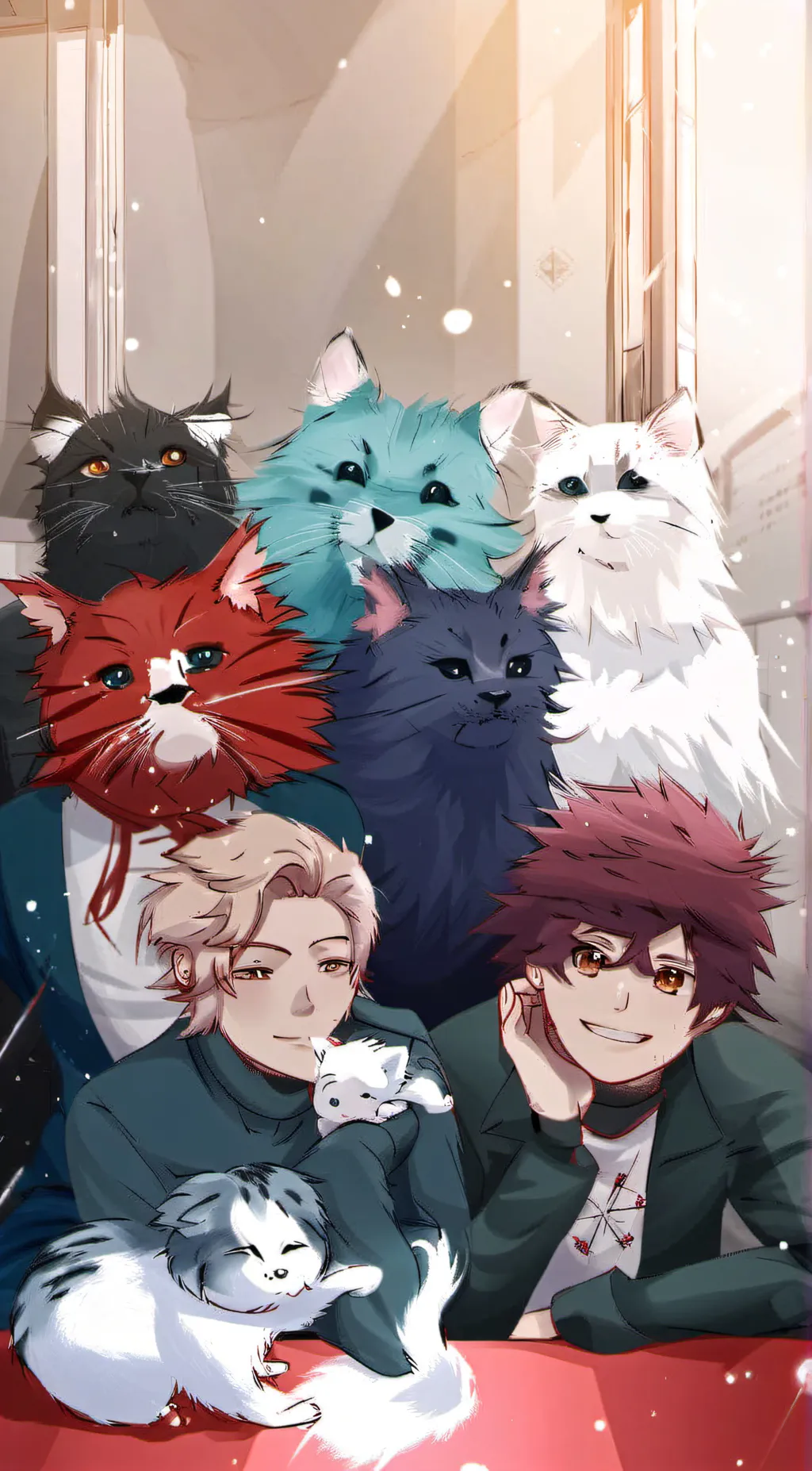 ai character: Mha meets UwU cats background