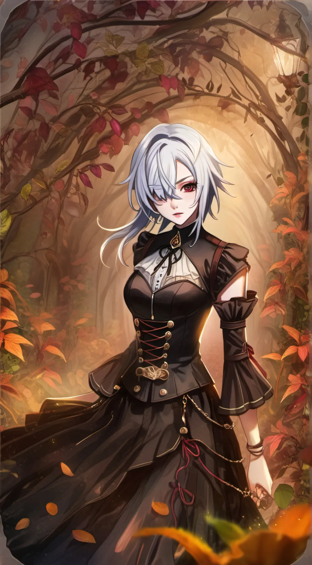 ai character: Mewing Arlecchino  background