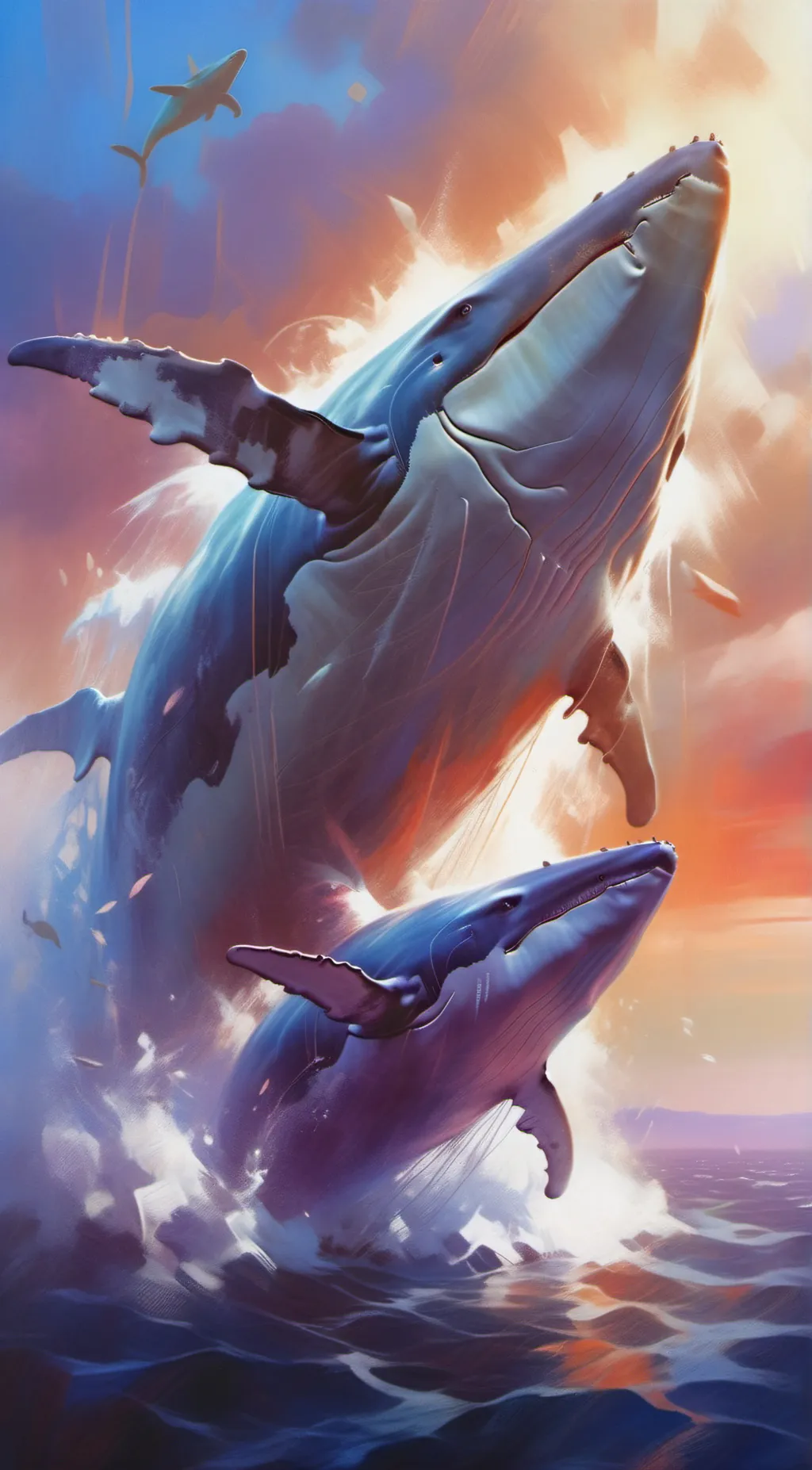 ai character: Blue whales  background