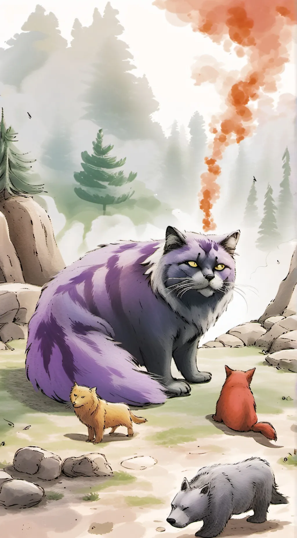 ai character: Smiling critters background